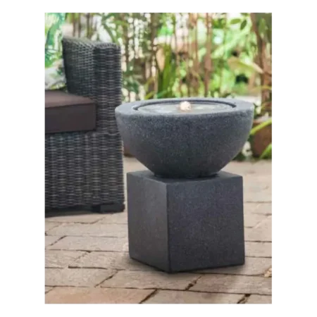 Garden fountain base "Cube", black color, 31x31x31cm