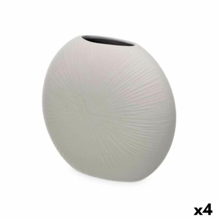 Gift Decor vase i grå keramik - cirkulær, 29 × 26 × 11 cm (4 stk.)