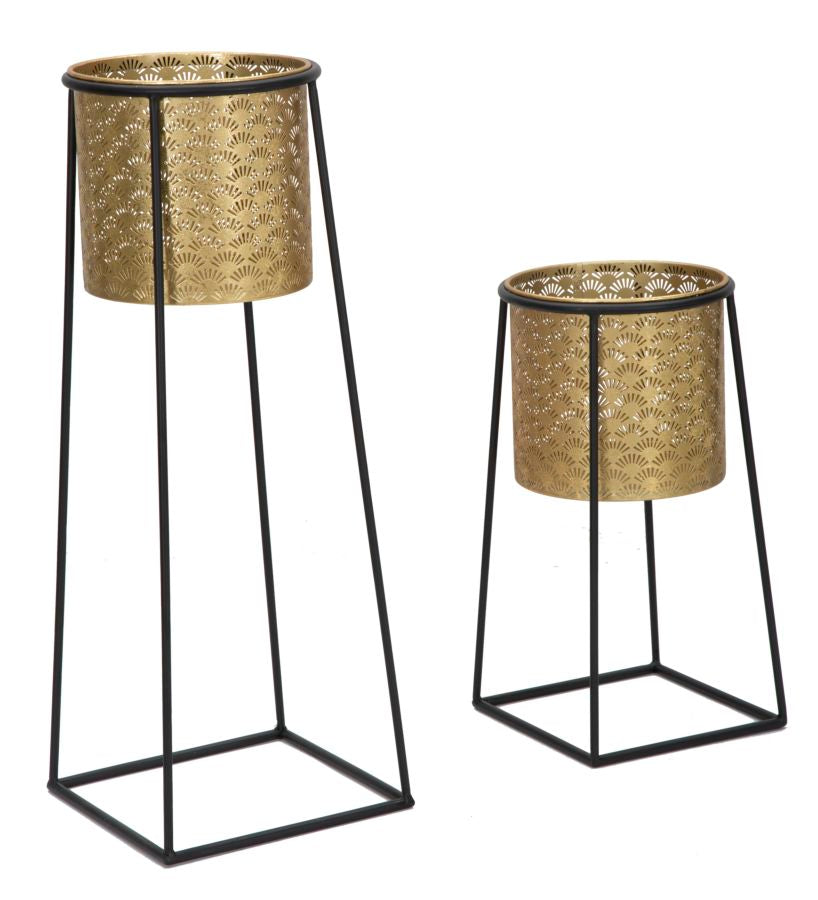 Glam plantestativer i guldfarve, metal - 26x70 og 23x45 cm Glam plantestativer i guldfarve, metal - 26x70 og 23x45 cm