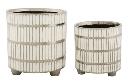 Glam vase i hvid, keramik - 22x5x24 18x19 cm