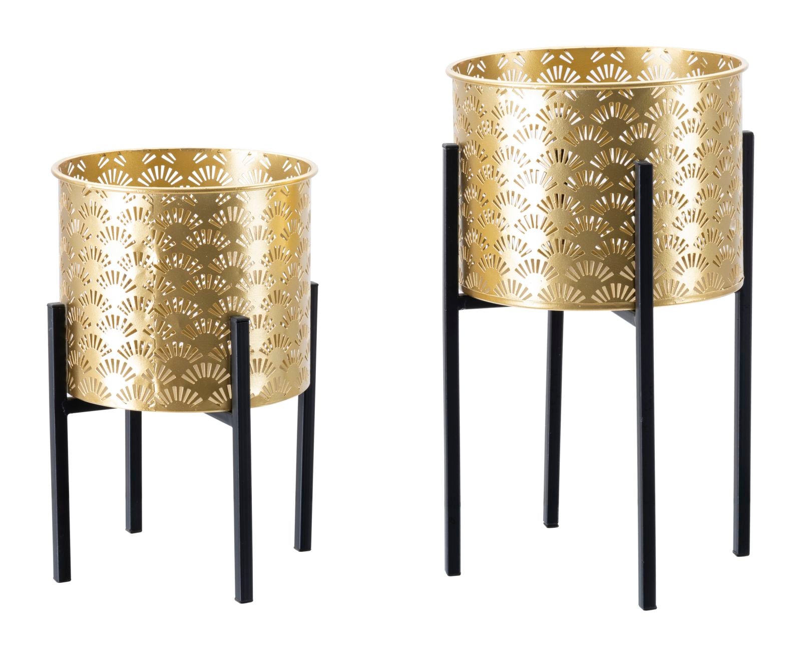 Glam vaser i guldfarve, metal - 21x38 og 19x28 cm Glam vaser i guldfarve, metal - 21x38 og 19x28 cm