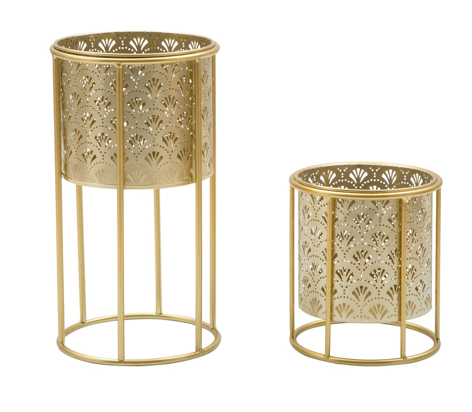 Glam vaser i guldfarve, metal, 21x40 og 19x22 cm Glam vaser i guldfarve, metal, 21x40 og 19x22 cm