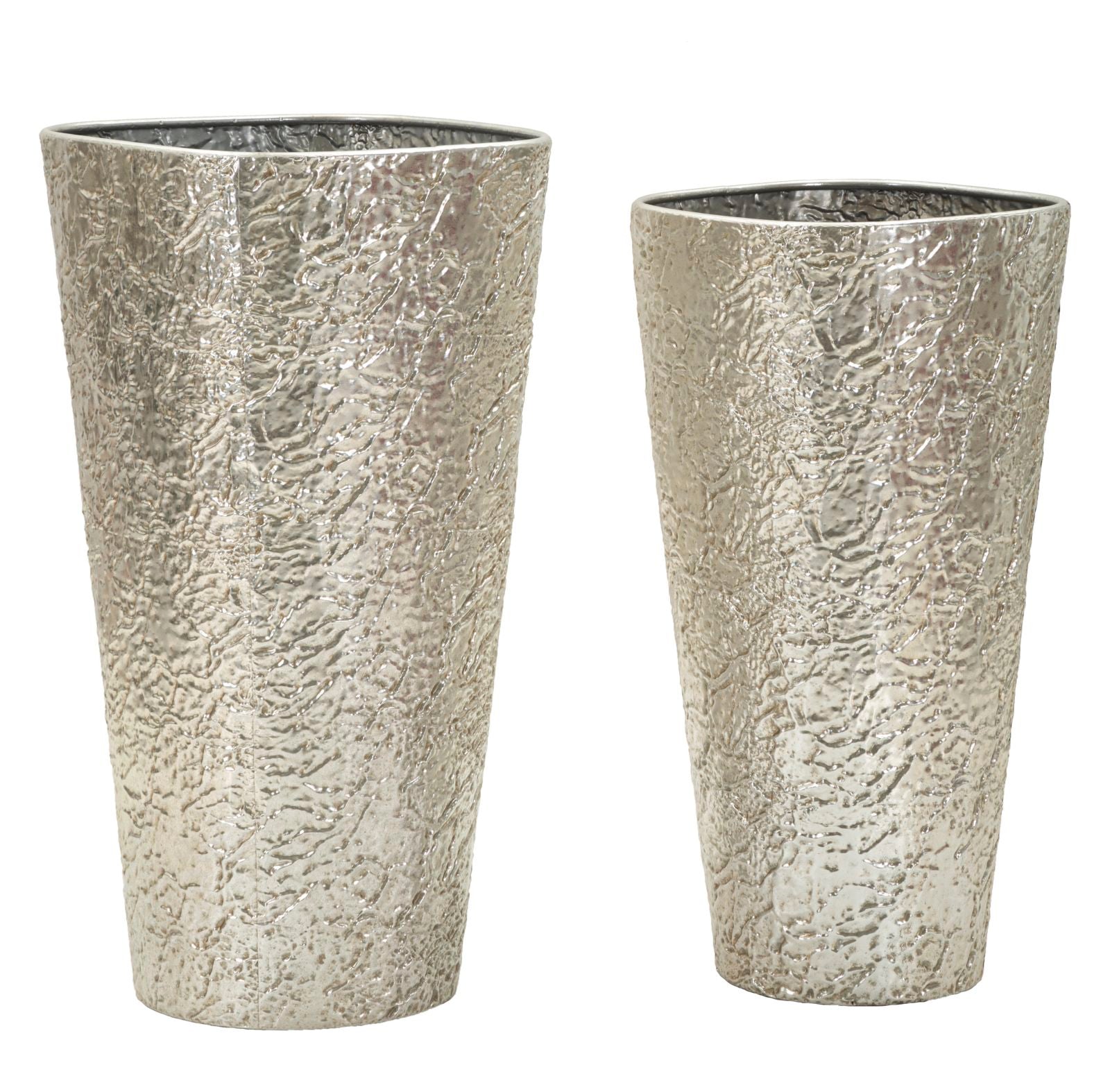 Glam vaser i sølvfarve, metal - 41x80x5 og 35x71 cm Glam vaser i sølvfarve, metal - 41x80x5 og 35x71 cm