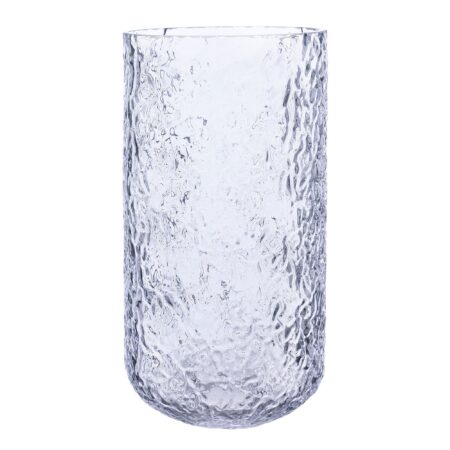 Glasvase 25 cm, mønstret glas