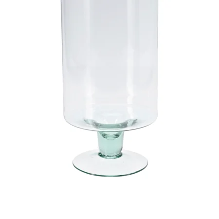 Glasvase på fod Ø18xH34 cm