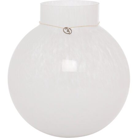 Glasvase rund 22cm Ø21, hvid
