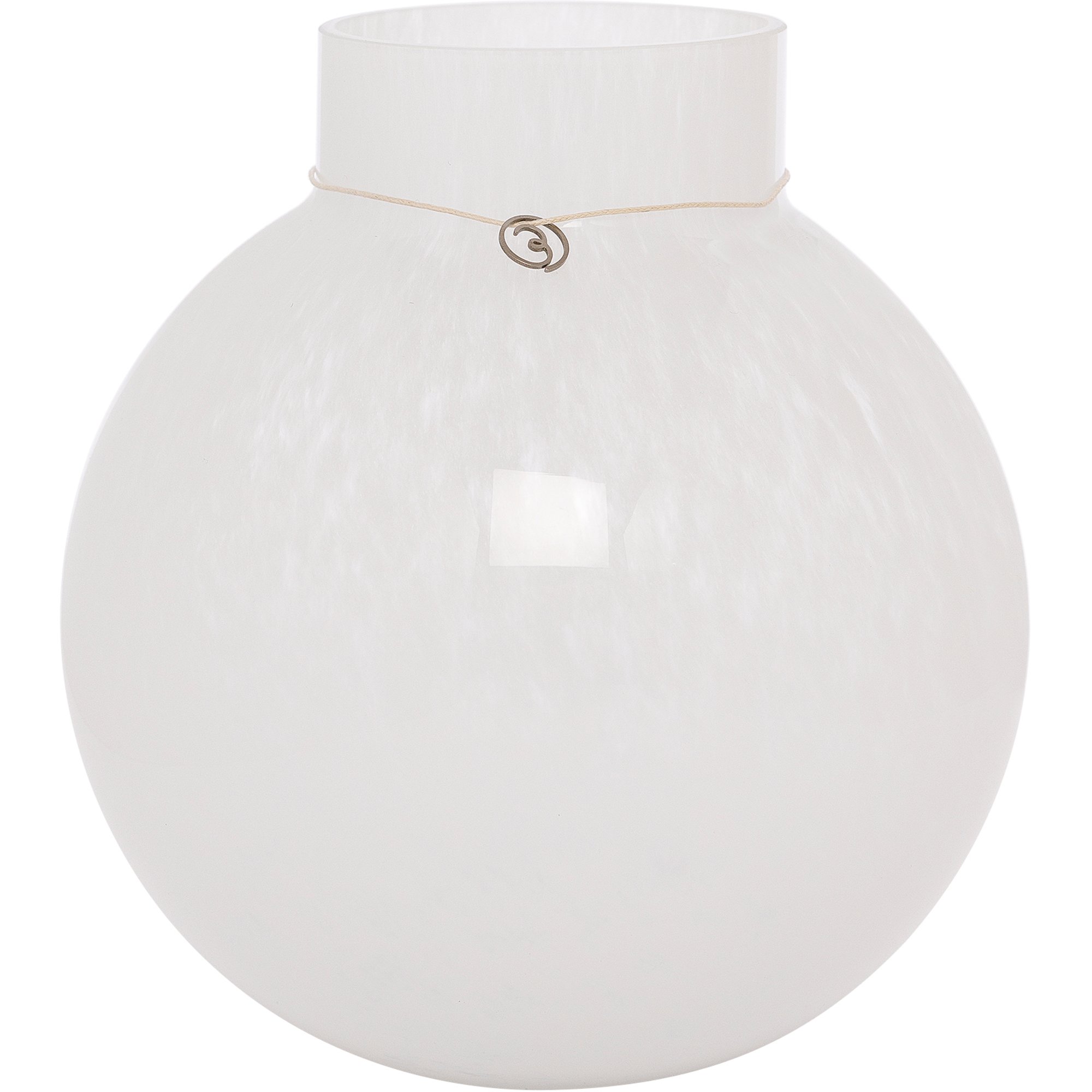 Glasvase rund 22cm Ø21, hvid Glasvase rund 22cm Ø21, hvid
