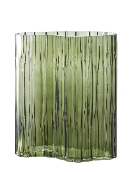 Grete - Vase, Glass, Smoked Green 21X12X26,5 Cm House Nordic Green