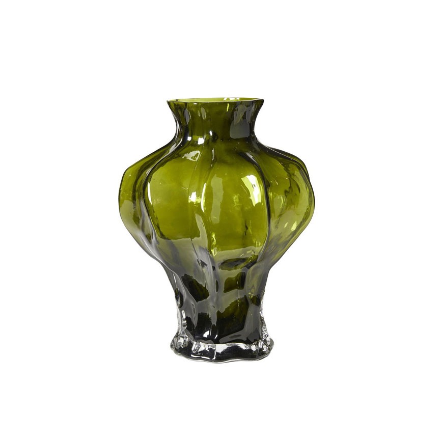 Grøn glasvase ø23cm h30cm 251262 Grøn glasvase ø23cm h30cm 251262