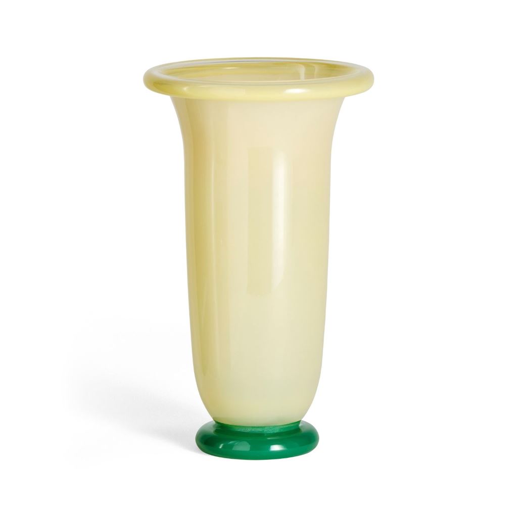 HAY Empire Vase Large H: 25 cm - Sand With Lemon/Green Base HAY Empire Vase Large H: 25 cm - Sand With Lemon/Green Base