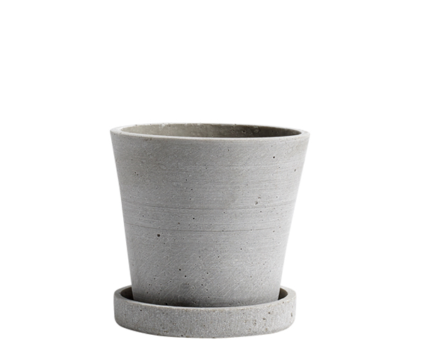 HAY Flowerpot with Saucer - Grey - Small HAY Flowerpot with Saucer - Grey - Small