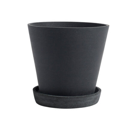 HAY Flowerpot with Saucer - Large - Black