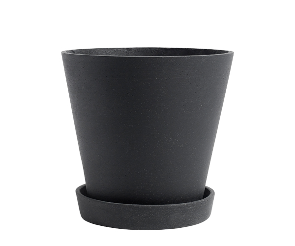HAY Flowerpot with Saucer - XL - Black HAY Flowerpot with Saucer - XL - Black