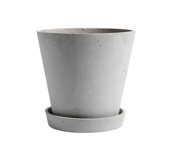 HAY Flowerpot with Saucer - XL - Grey HAY Flowerpot with Saucer - XL - Grey