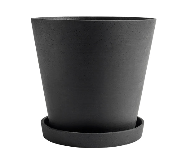 HAY Flowerpot with Saucer - XXL - Black HAY Flowerpot with Saucer - XXL - Black
