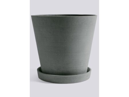 HAY - Flowerpot with saucer - Urtepotte - Grøn - XXXL - Ø: 34 x H: 32 cm