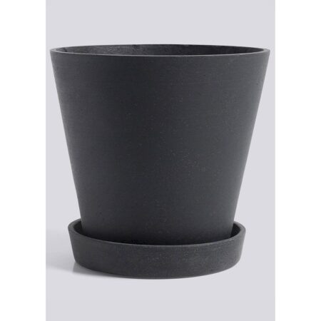 HAY - Flowerpot with saucer - Urtepotte - Sort - XXL - Ã˜: 26 x H: 24,5 cm