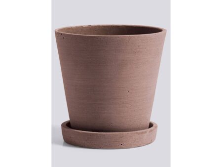 HAY - Flowerpot with saucer - Urtepotte - Terrakotta - M - Ø: 14 x H: 13,5 cm