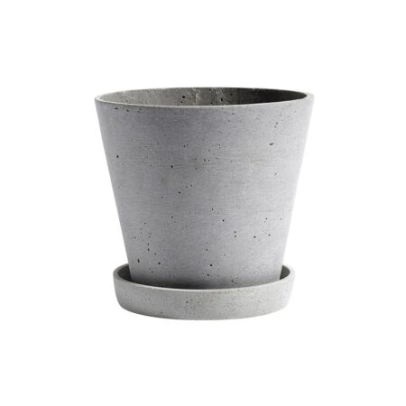 HAY HAY Flowerpot urtepotte med underkop XXL Ø26 cm Grå