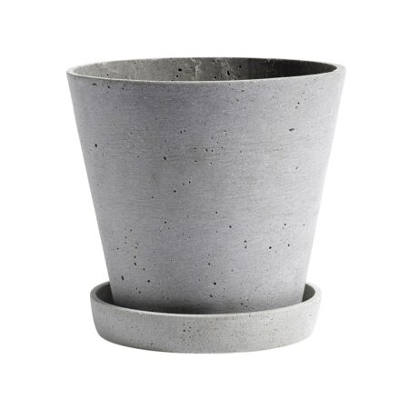 HAY HAY Flowerpot urtepotte med underkop XXXL Ø34 cm Grå