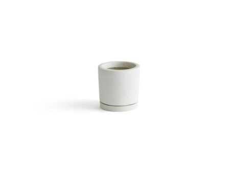 HAY - Plant Pot with Saucer - Urtepotte - White M - Ø14 x H14