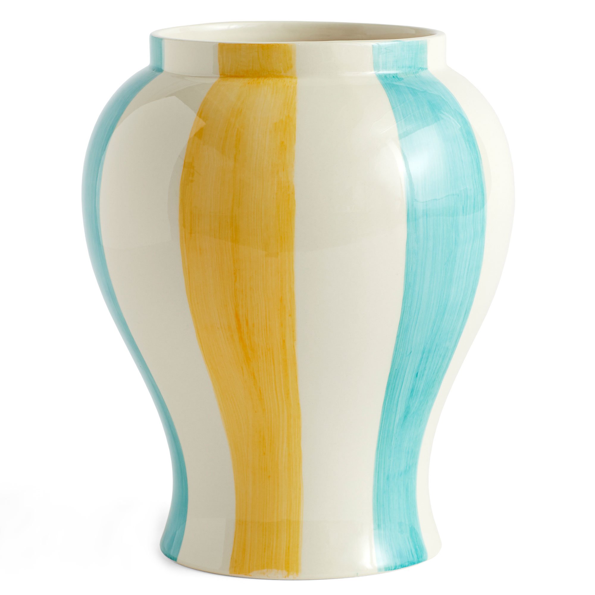 HAY Sobremesa Stripe vase, large, grøn/gul HAY Sobremesa Stripe vase, large, grøn/gul