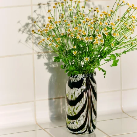 HAY Splash Roll Neck vase XS 19 cm Coffee and white