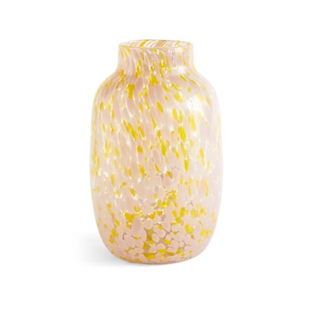 HAY Splash Round vase L 30 cm Light pink/Yellow
