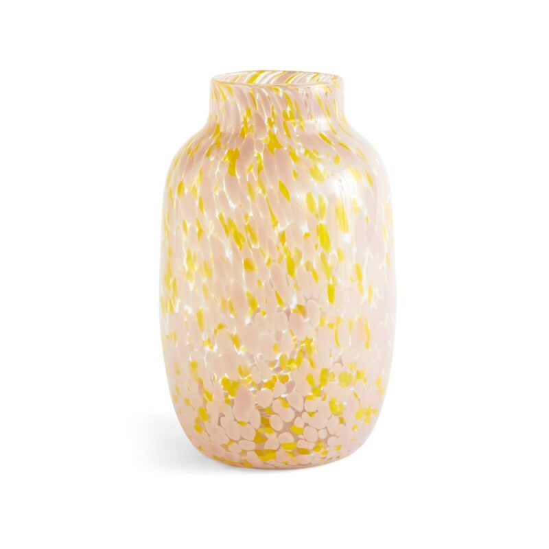 HAY Splash Round vase L 30 cm Light pink/Yellow