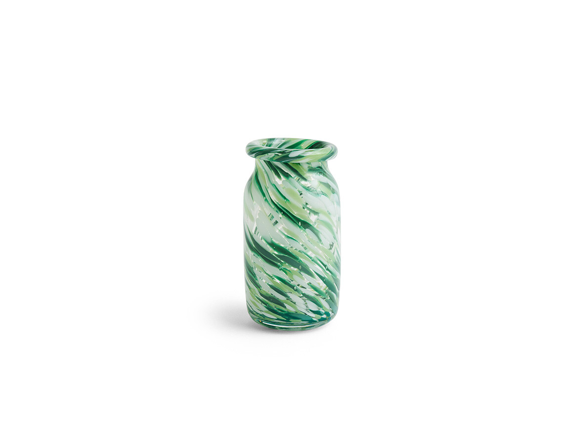 HAY - Splash Vase Roll Neck Small Green Swirl HAY - Splash Vase Roll Neck Small Green Swirl