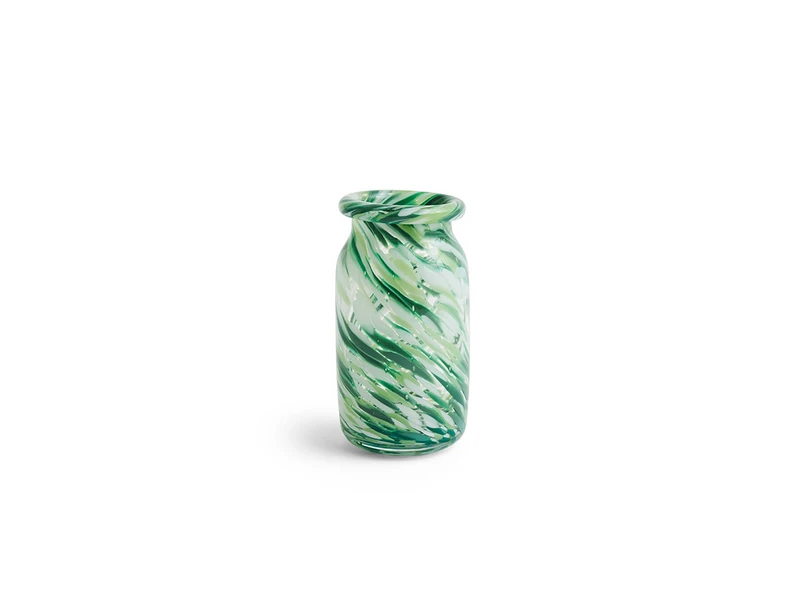 HAY - Splash Vase Roll Neck Small Green Swirl HAY - Splash Vase Roll Neck Small Green Swirl