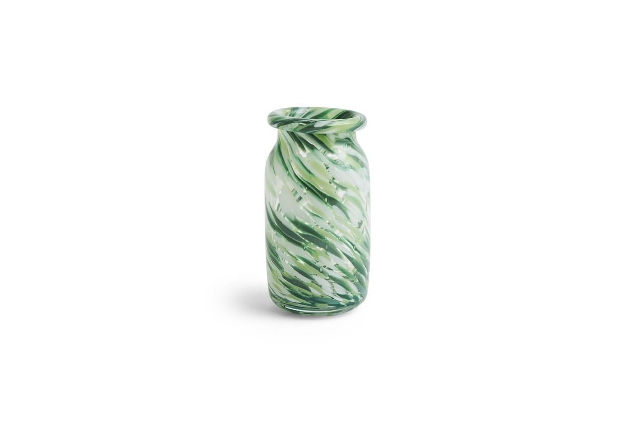 HAY Splash Vase Small H: 20,5 cm - Roll Neck/Green Swirl HAY Splash Vase Small H: 20,5 cm - Roll Neck/Green Swirl
