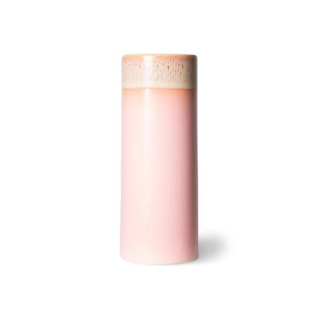 HKliving 70s keramik vase XS Ø7,5x19 cm Lyserød
