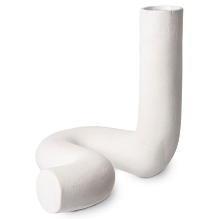 HKliving HK Objects vase Vriden 21,5x26 cm Mat hvid