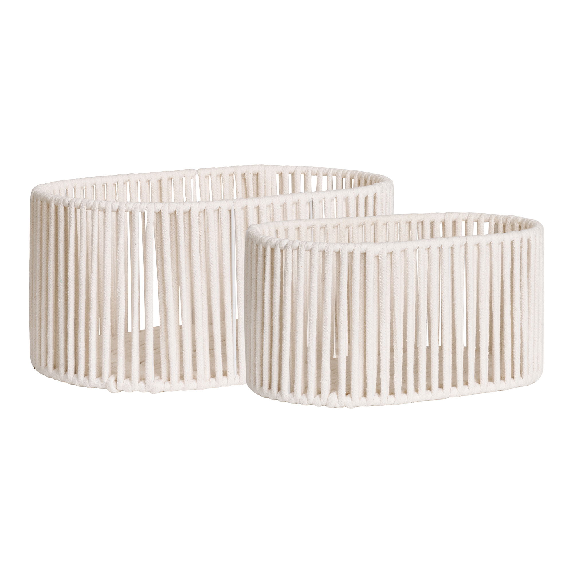 HOUSE NORDIC Arese kurv, oval - offwhite bomuld og metal (sæt med 2) HOUSE NORDIC Arese kurv, oval - offwhite bomuld og metal (sæt med 2)