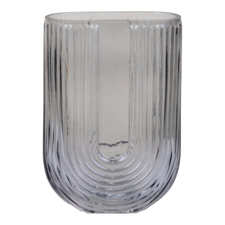 HOUSE NORDIC Vase - Vase U-form i smoked glas 13x6x19 cm