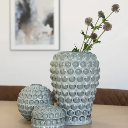 HOUSE NORDIC Vase - Vase i keramik, blå, Ø20,5x28 cm