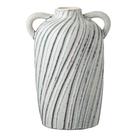 HOUSE NORDIC vase, rund - blå keramik (H:22)