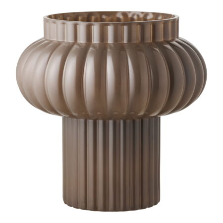 HOUSE NORDIC vase, rund - brun mundblæst glas (H:27)