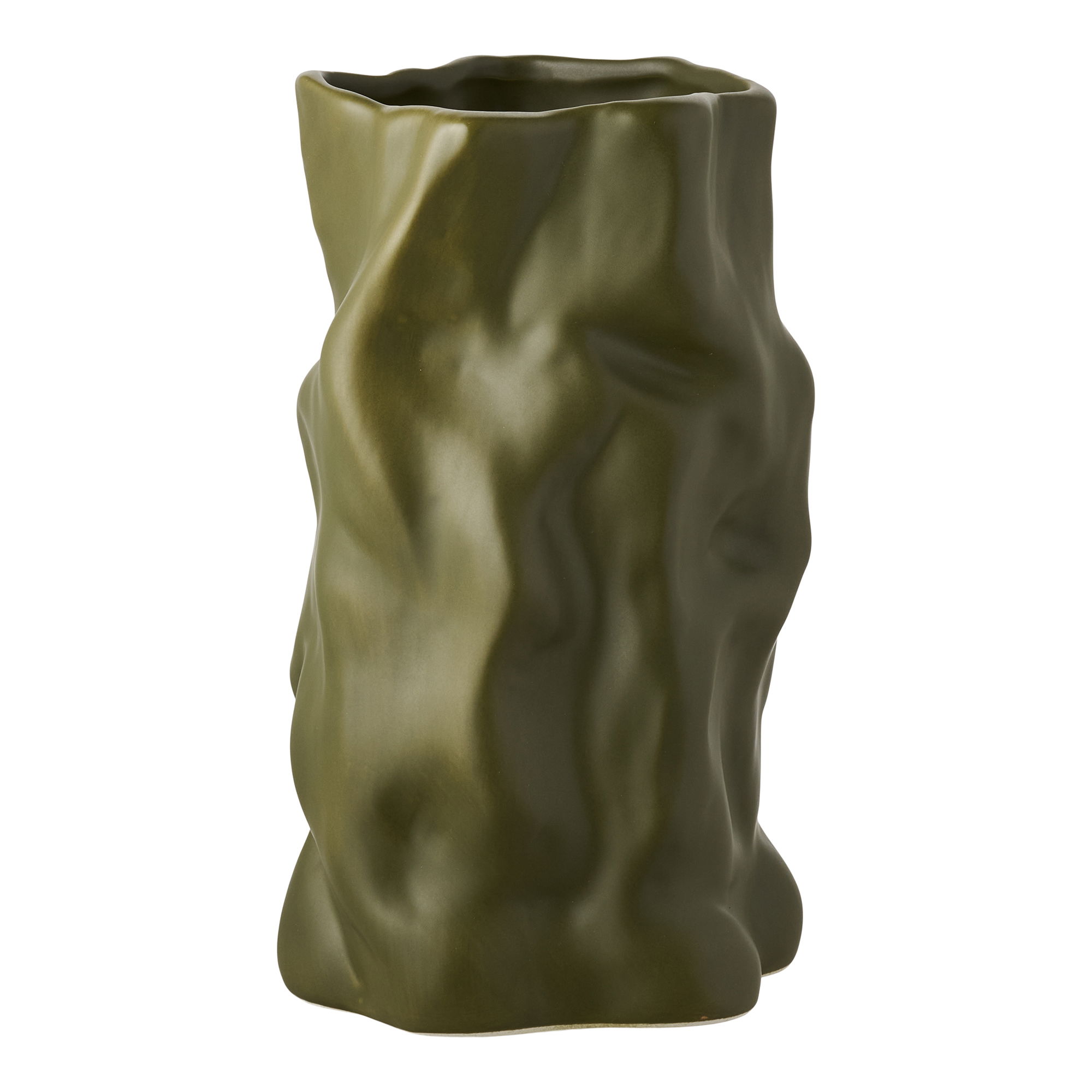 HOUSE NORDIC vase, rund - grøn keramik (H:25,5) HOUSE NORDIC vase, rund - grøn keramik (H:25,5)