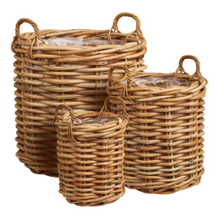 HOUSE NORDICÂ Burton Kurve - Kurve, kubu rattan, natur sæt af 3