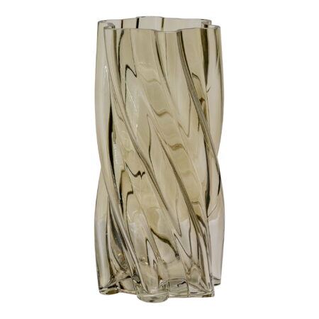 HOUSE NORDICÂ Vase, mundblæst glas, røget grøn, ø12,5x25 cm