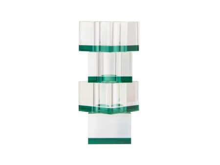 HOUSE OF SANDER Flora vase - klar og grøn glas (7x7)