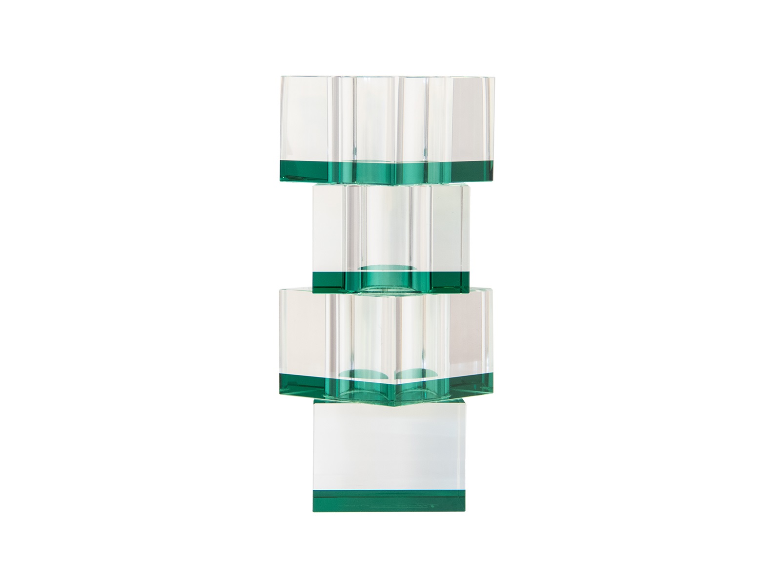 HOUSE OF SANDER Flora vase - klar og grøn glas (7x7) HOUSE OF SANDER Flora vase - klar og grøn glas (7x7)