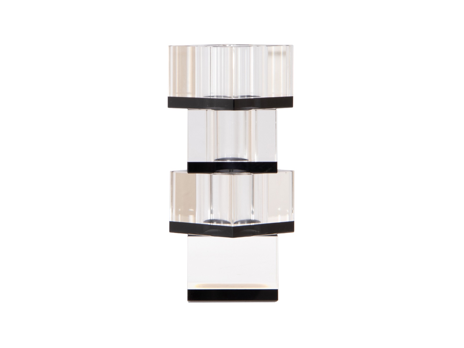 HOUSE OF SANDER Flora vase - klar og sort glas (7x7) HOUSE OF SANDER Flora vase - klar og sort glas (7x7)