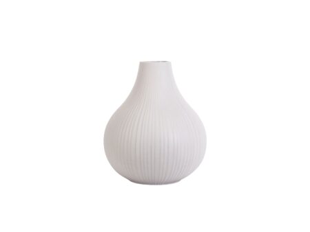 HOUSE OF SANDER Kera vase, rund - lysegrå ler (Ø16,5)