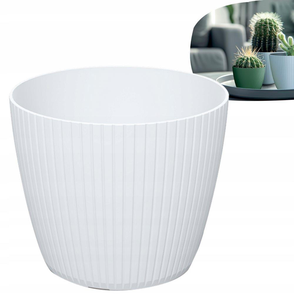 HVID urtepotte 18cm SNEHVID DÆKKE RILLET POLSK PRODUKT Pænt HVID urtepotte 18cm SNEHVID DÆKKE RILLET POLSK PRODUKT Pænt