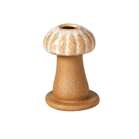 Håndmalet vase svamp brun H7cm 252303