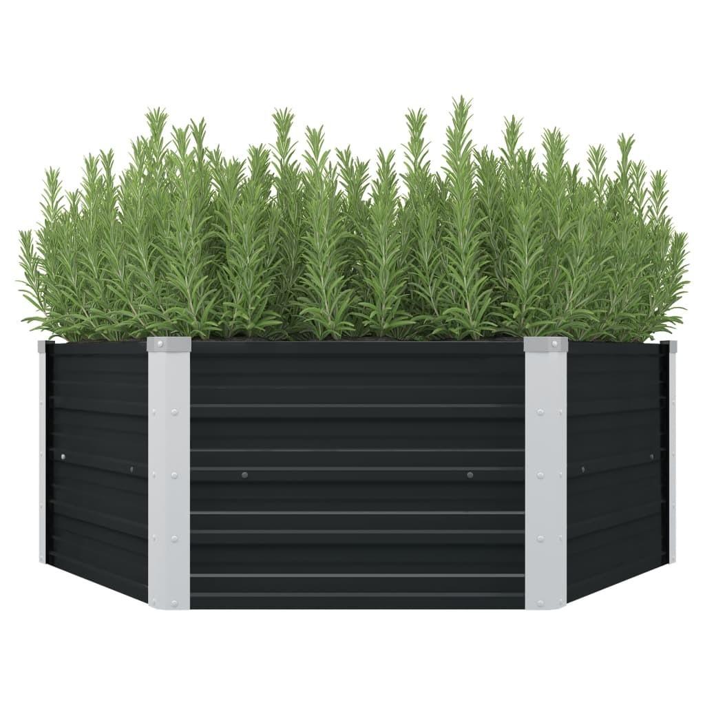 Hævet plantekasse 129x129x45 cm galvaniseret stål antracitgrå Hævet plantekasse 129x129x45 cm galvaniseret stål antracitgrå