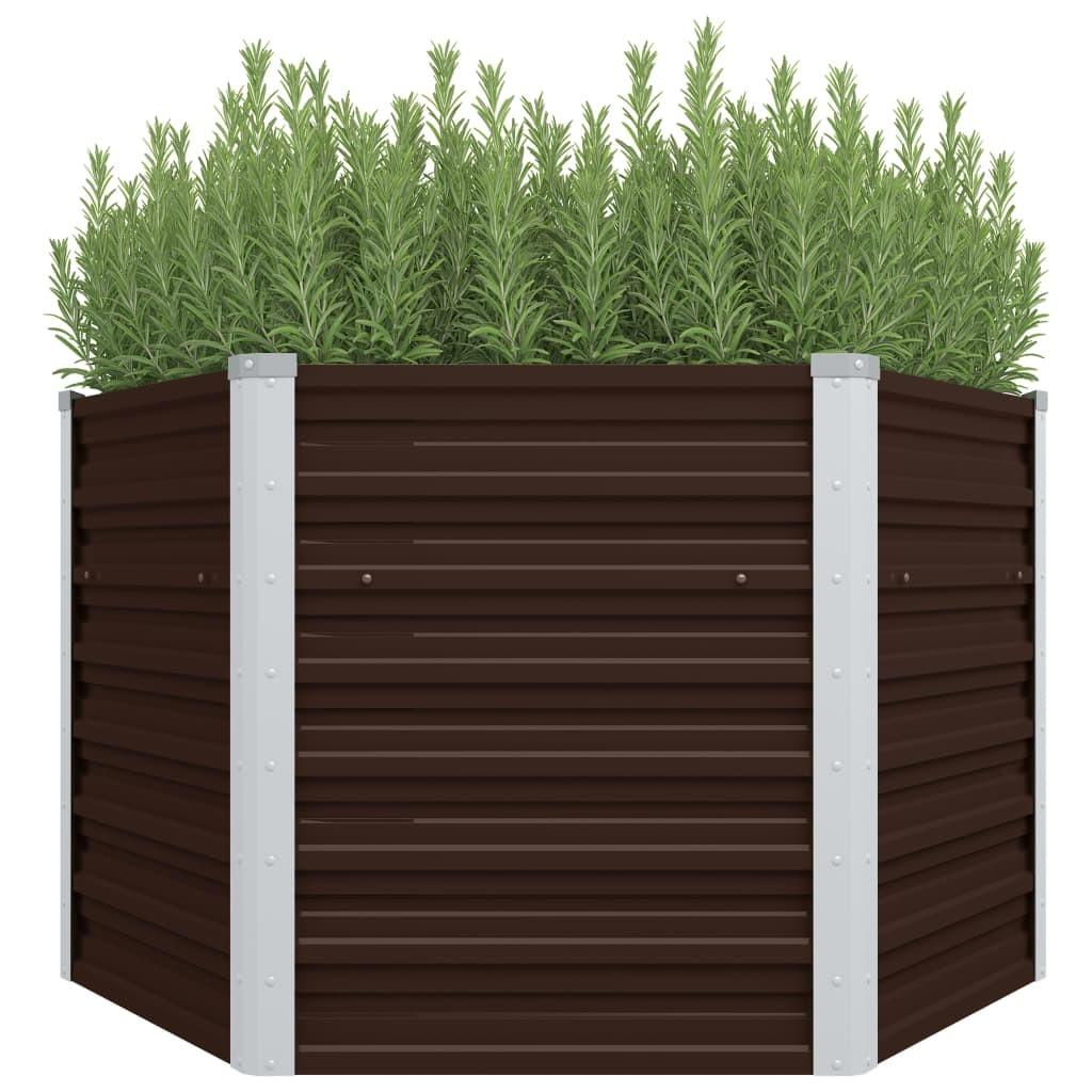 Hævet plantekasse 129x129x77 cm galvaniseret stål brun Hævet plantekasse 129x129x77 cm galvaniseret stål brun